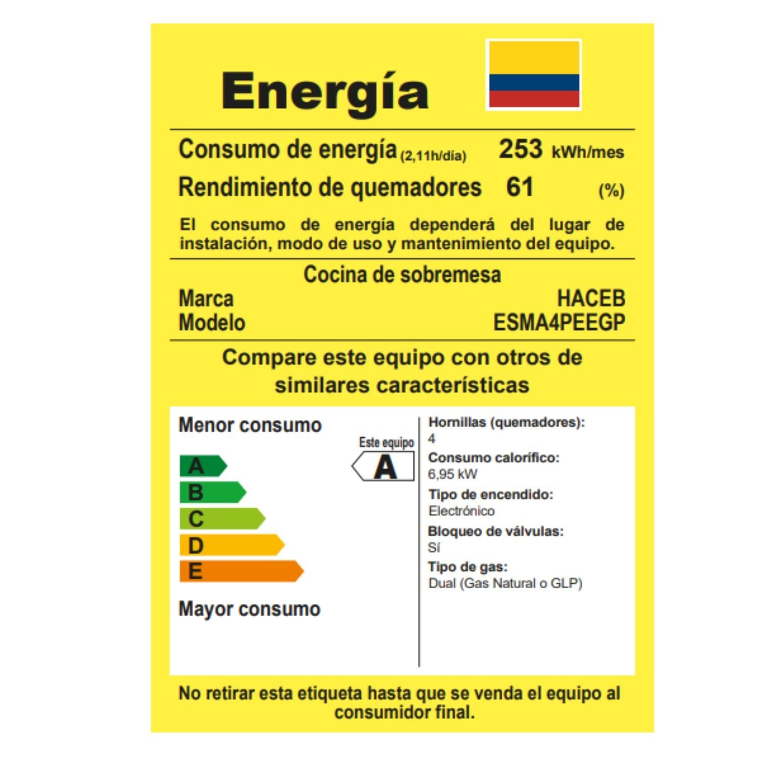 Estufa de Mesa HACEB 4 Puestos Gas Propano Negro - Image 6