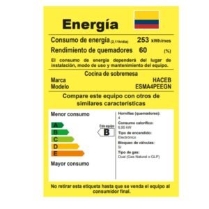 Estufa de Mesa HACEB 4 Puestos Gas Natural Plata - Image 6