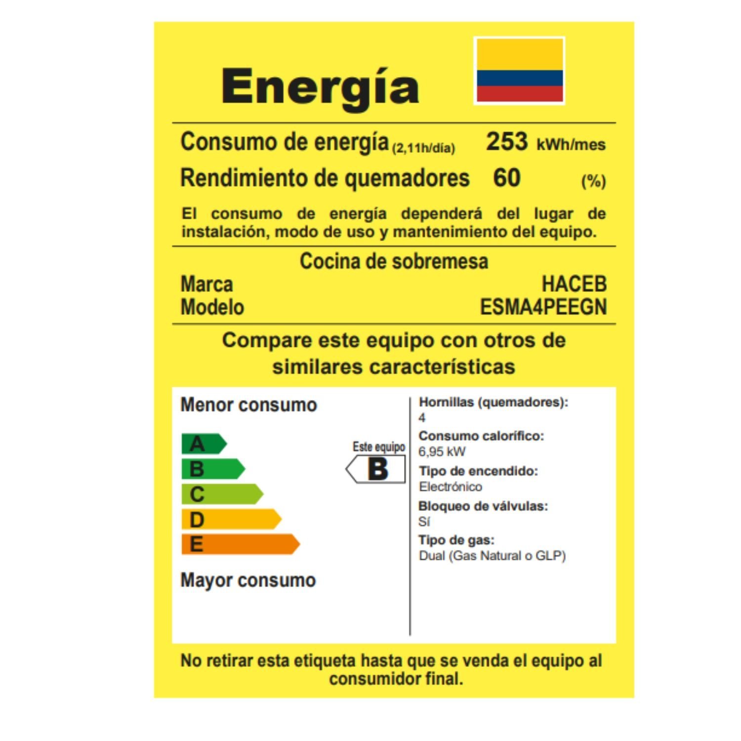 Estufa de Mesa HACEB 4 Puestos Gas Natural Plata - Image 6
