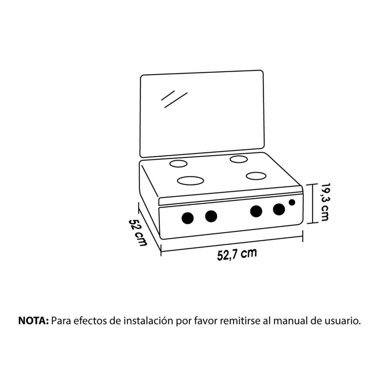 Estufa de Mesa HACEB Avellana Gas Propano 4 Puestos Gris - Image 6