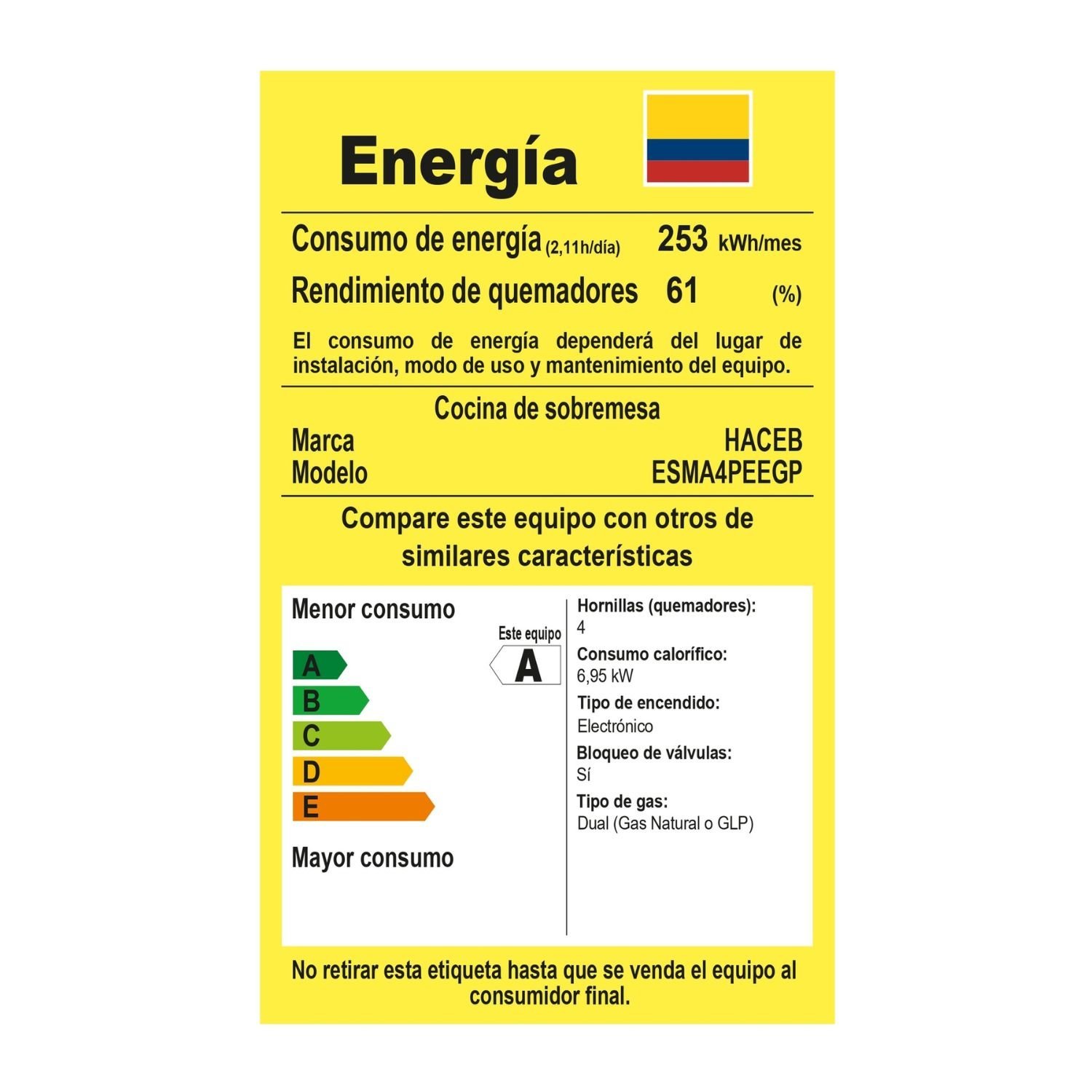 Estufa de Mesa HACEB Avellana Gas Propano 4 Puestos Gris - Image 7