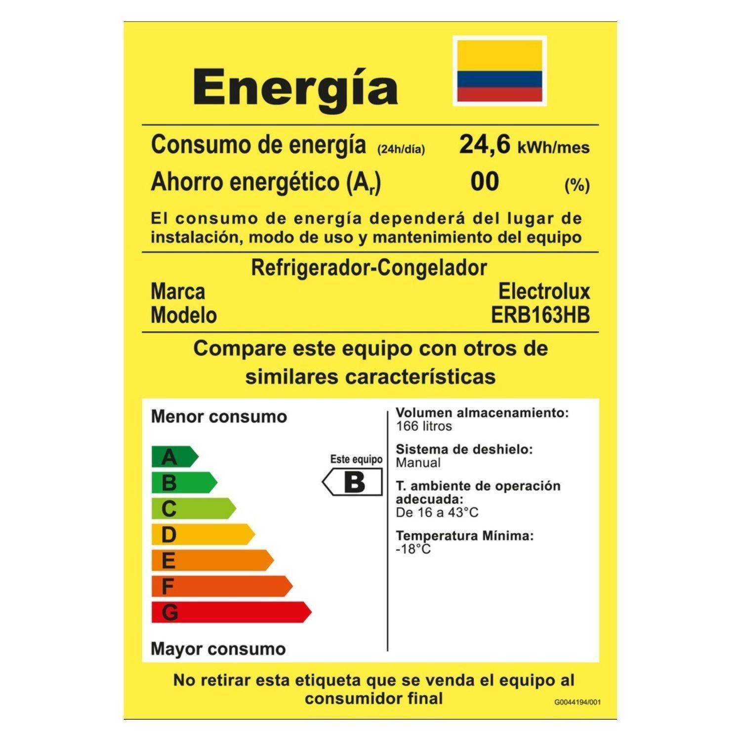 Nevera ELECTROLUX Frost 166 Lt ERB163HB Negro - Image 7