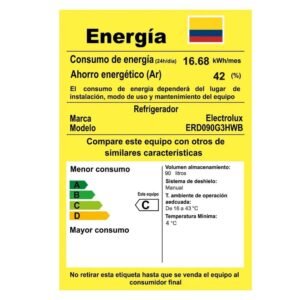Minibar ELECTROLUX Frost 90 Lt Una Puerta ERD090G3HWB Negro - Image 6