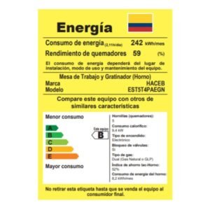 Estufa de Piso HACEB 50cm 4 Puestos GN Horno ROMERO Gris - Image 6