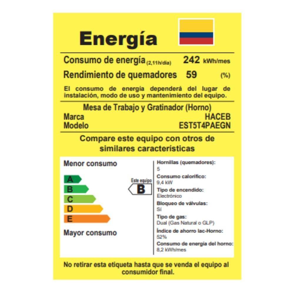 Estufa de Piso HACEB 50cm 4 Puestos GN Horno ROMERO Gris - Image 6