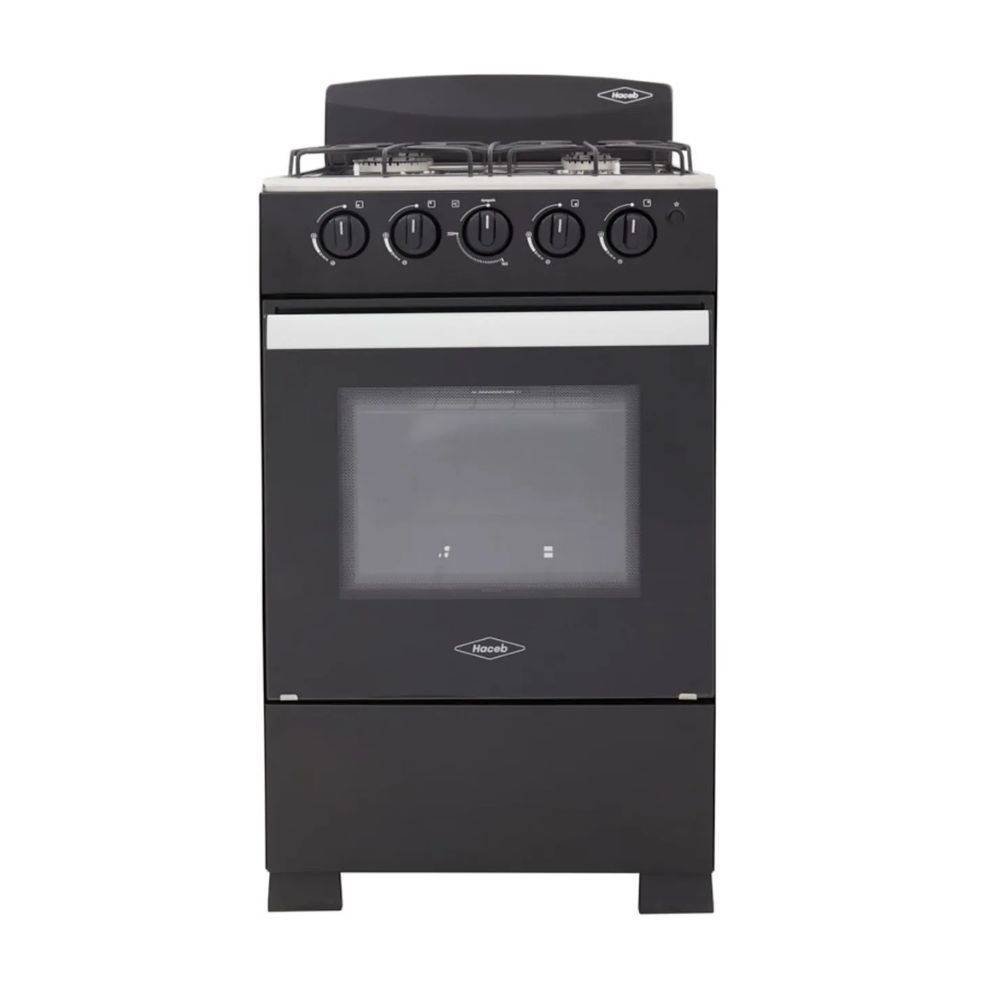 Estufa de Piso HACEB 50cm 4 Puestos GLP Horno ROMERO Negro