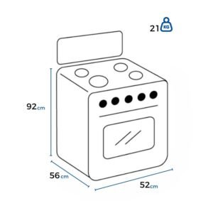 Estufa de Piso HACEB 50cm 4 Puestos GLP Horno ROMERO Negro - Image 5
