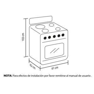 Estufa de Piso HACEB 60cm 4 Puestos Gas Natural Azul - Image 7