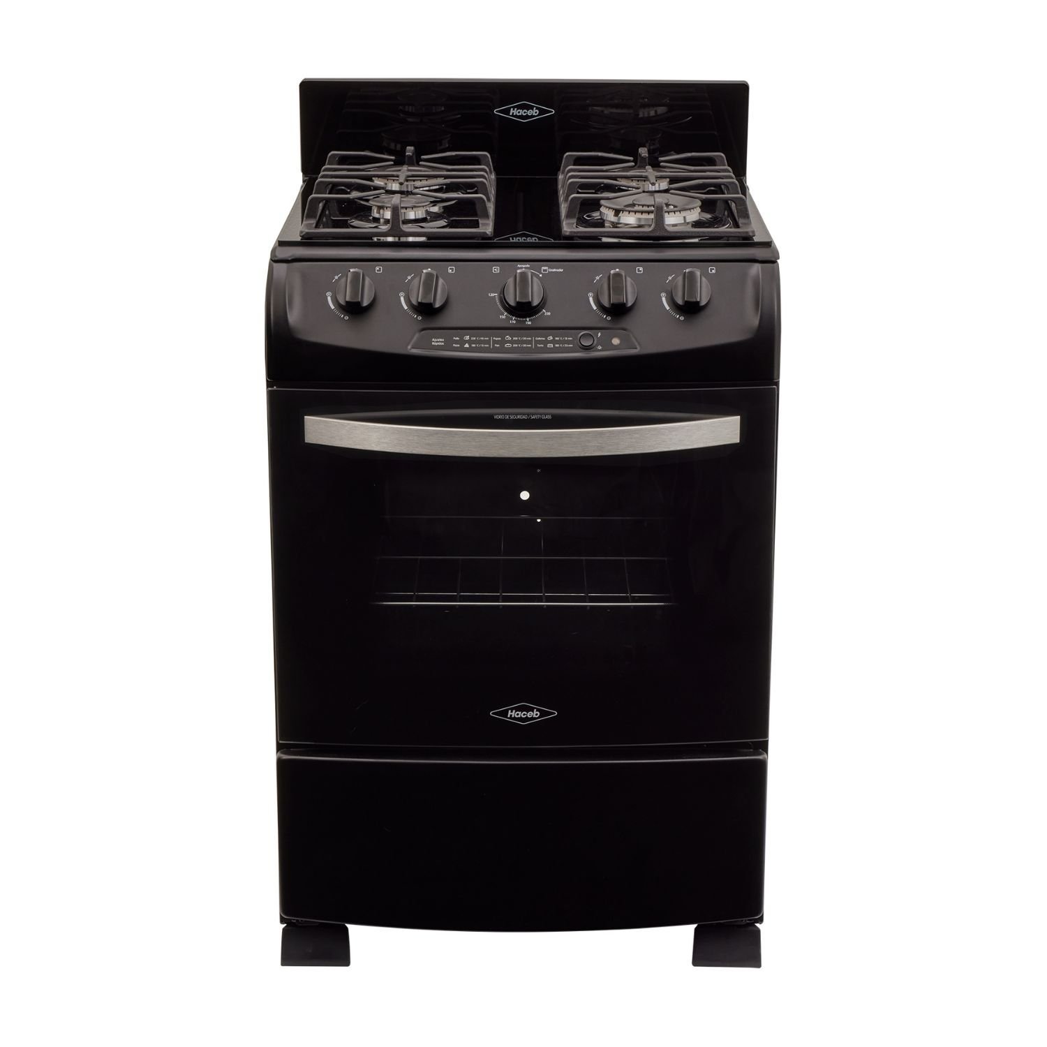 Estufa de Piso HACEB 60cm 4 Puestos Gas Propano Negro