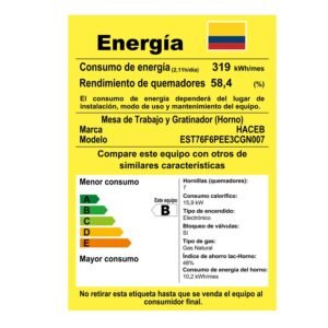 Estufa de Piso HACEB 76cm 6 Puestos Gas Natural Azul - Image 8