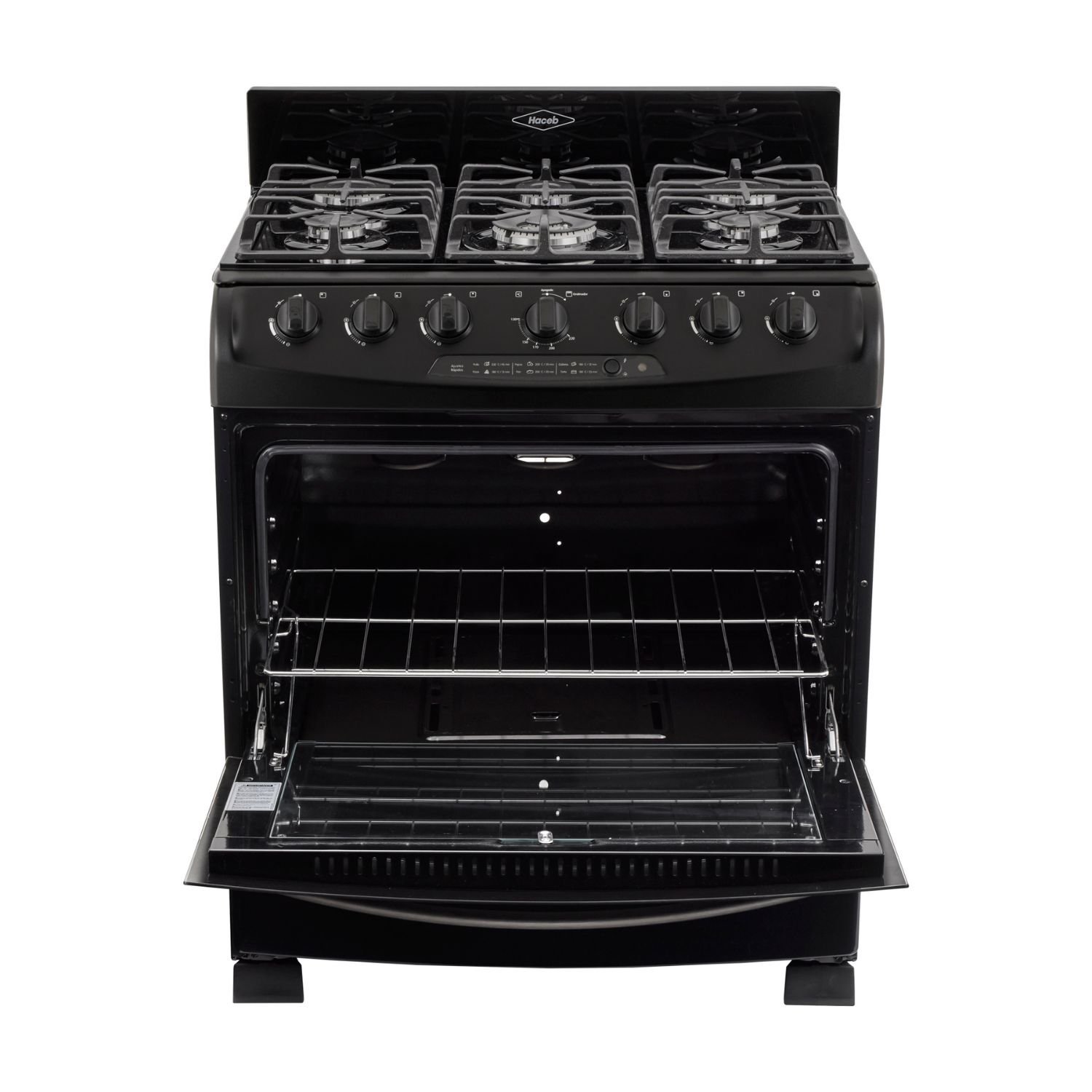 Estufa de Piso HACEB 76cm 6 Puestos Gas Propano Negro - Image 2