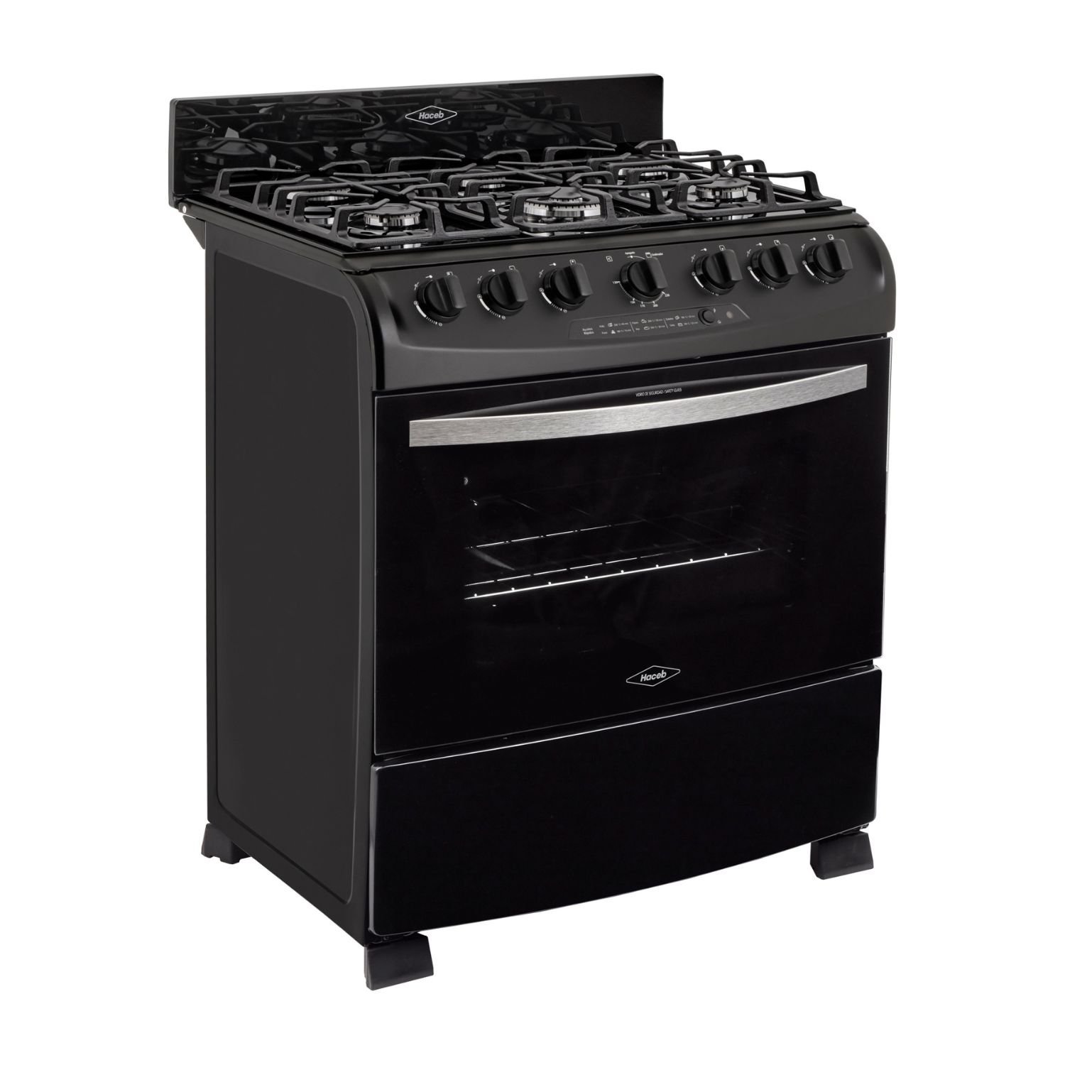 Estufa de Piso HACEB 76cm 6 Puestos Gas Propano Negro - Image 3