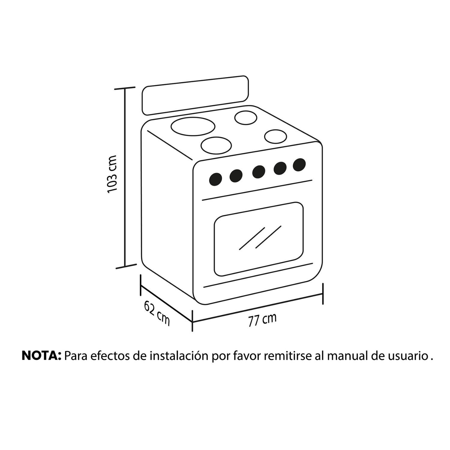 Estufa de Piso HACEB 76cm 6 Puestos Gas Propano Negro - Image 7
