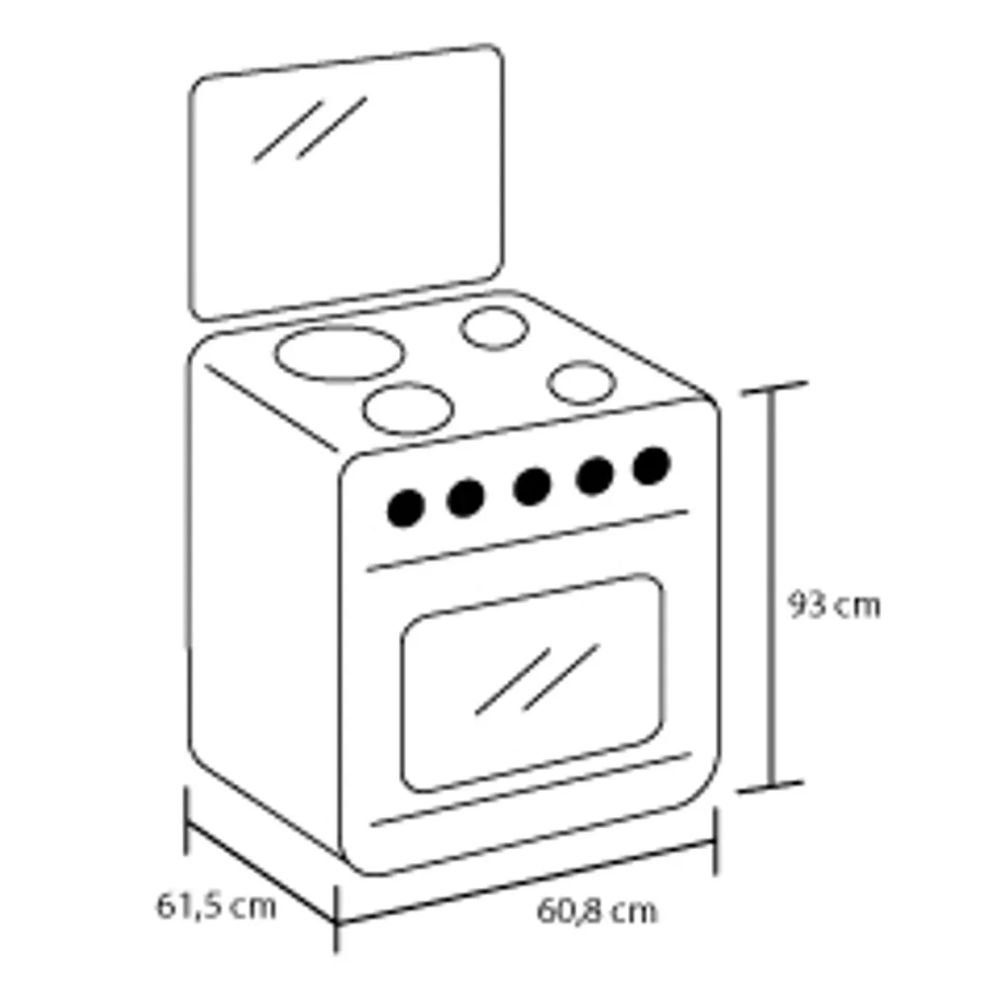 Estufa de Piso HACEB 60cm 4 Puestos GN Horno OREGANO Negro - Image 5