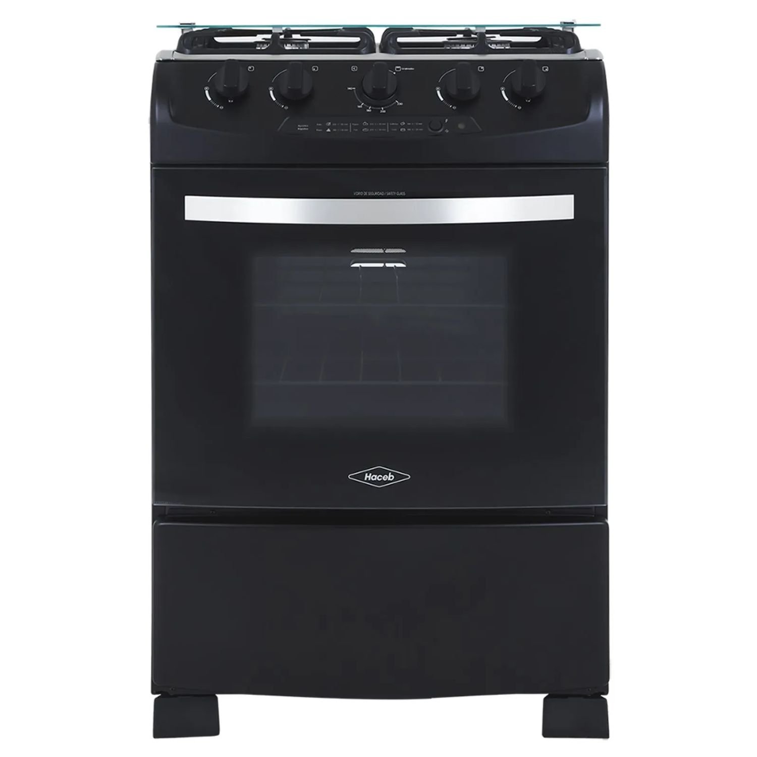 Estufa de Piso HACEB 60 cm 4 Puestos Gas Propano Negro