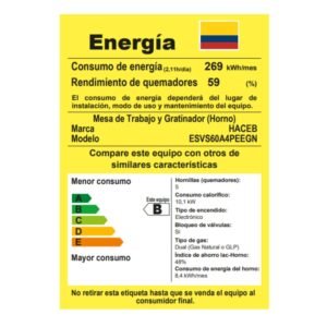 Estufa de Piso HACEB 60 cm 4 Puestos Gas Natural Negra Inox - Image 6