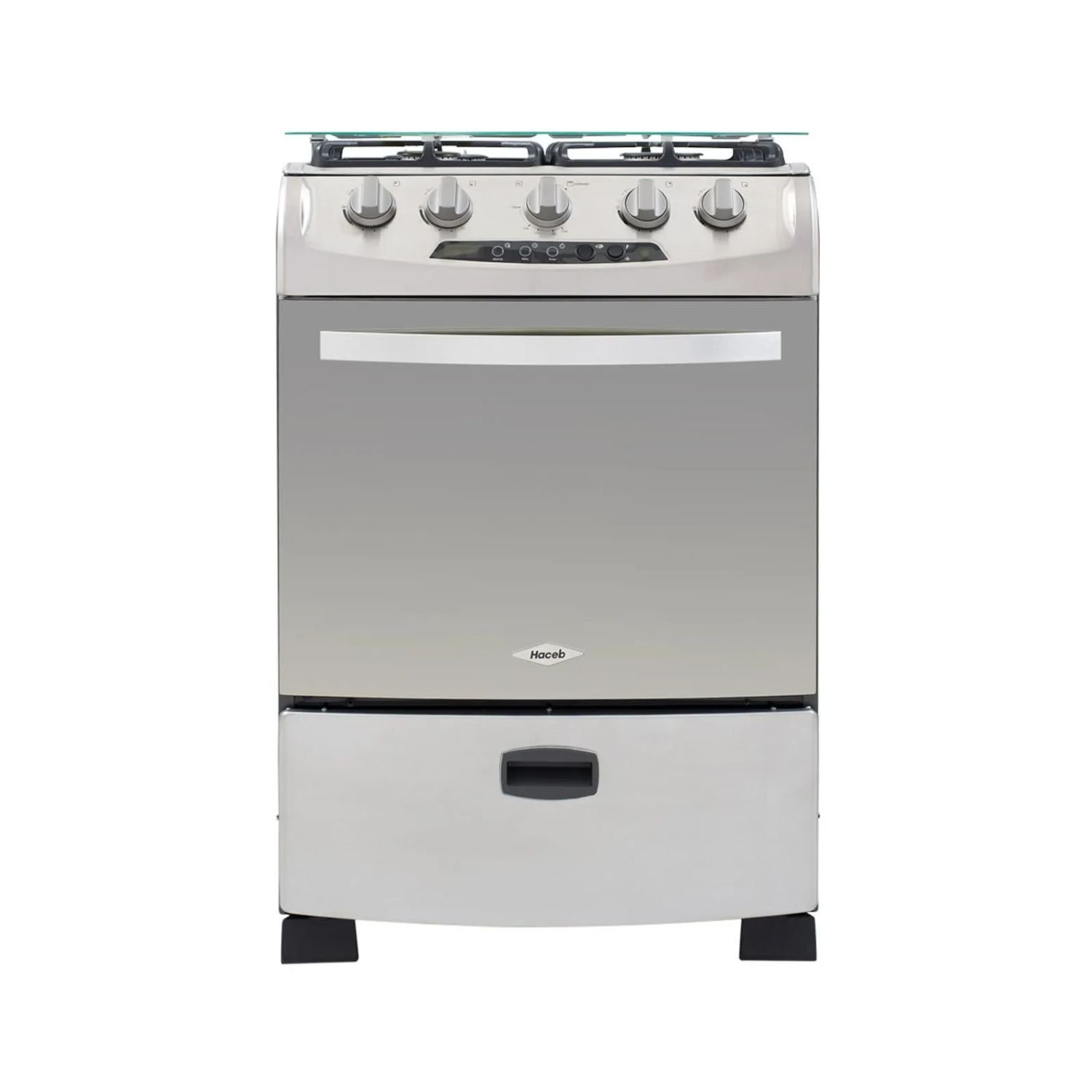 Estufa de Piso HACEB 60 cm 4 Puestos Gas Natural Inox
