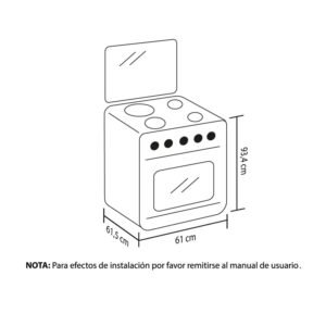 Estufa de Piso HACEB 60 cm 4 Puestos Gas Natural Inox - Image 5