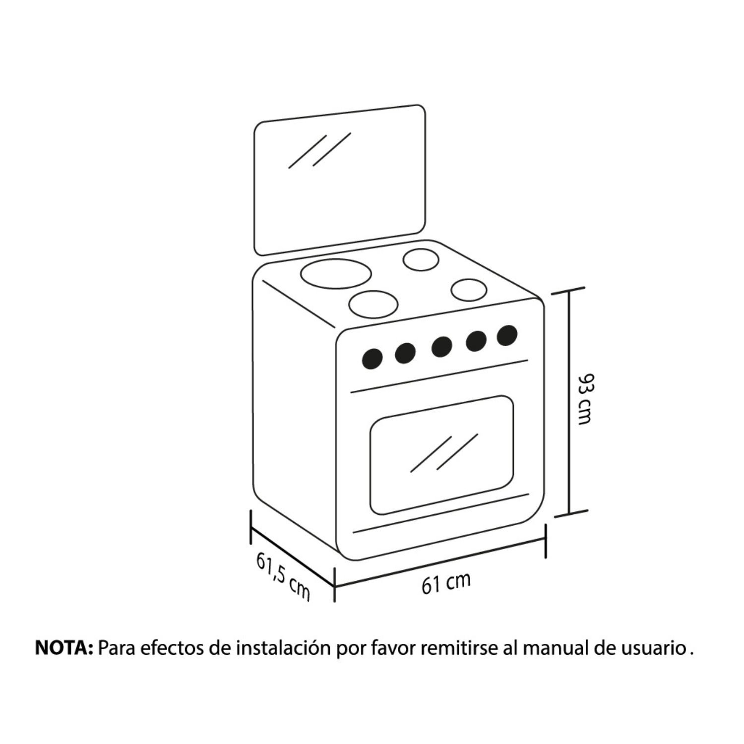 Estufa de Piso HACEB 60cm 4 Puestos Gas Natural Horno Gris - Image 7