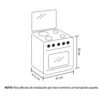 Estufa de Piso HACEB 60cm 4 Puestos Gas Propano Horno Gris - Image 7
