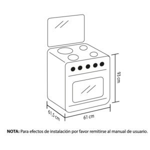 Estufa de Piso HACEB 60cm 4 Puestos Gas Propano Horno Gris - Image 7
