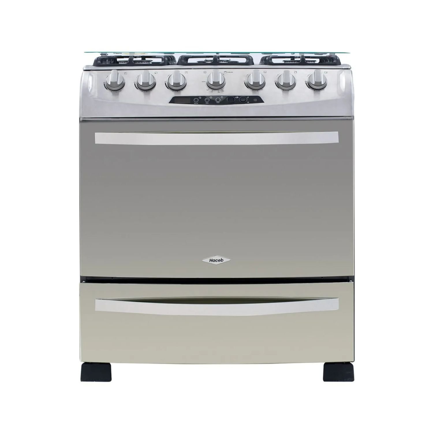 Estufa de Piso HACEB 76 cm 6 Puestos Gas Natural Inox