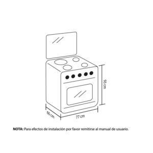 Estufa de Piso HACEB 76 cm 6 Puestos Gas Natural Inox - Image 5
