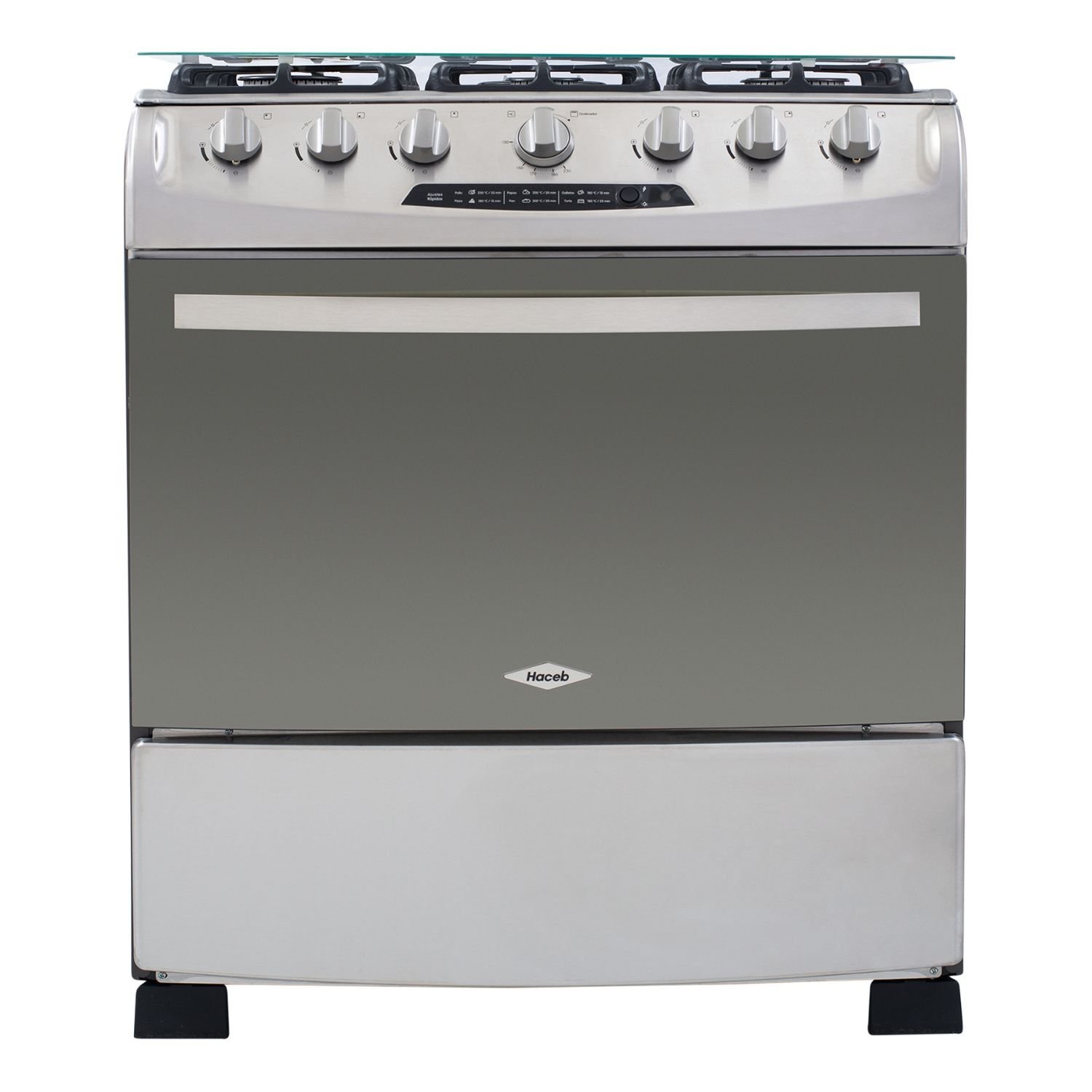Estufa de Piso HACEB 76cm 6 Puestos Gas Propano Inox