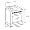 Estufa de Piso HACEB 50cm 4 Puestos GN Horno ROMERO Cristal - Image 4