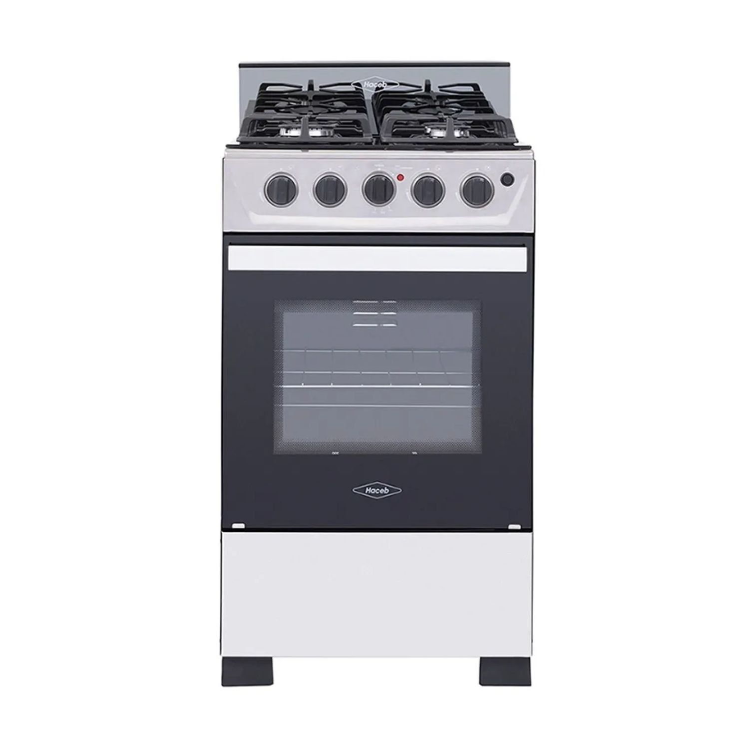 Estufa de Piso HACEB 50 cm 4 Puestos Gas Propano Inox