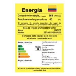 Estufa de Piso HACEB 50 cm 4 Puestos Gas Propano Inox - Image 6