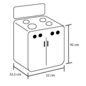 Estufa de Piso HACEB 50 cm 4 Puestos Gabinete GN ROMERO Gris - Image 4
