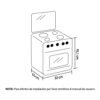 Estufa de Piso HACEB 50cm 4 Puestos Gas Natural Horno Negro - Image 7