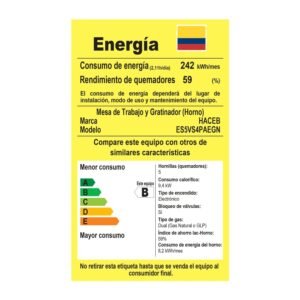 Estufa de Piso HACEB 50cm 4 Puestos Gas Natural Horno Negro - Image 8