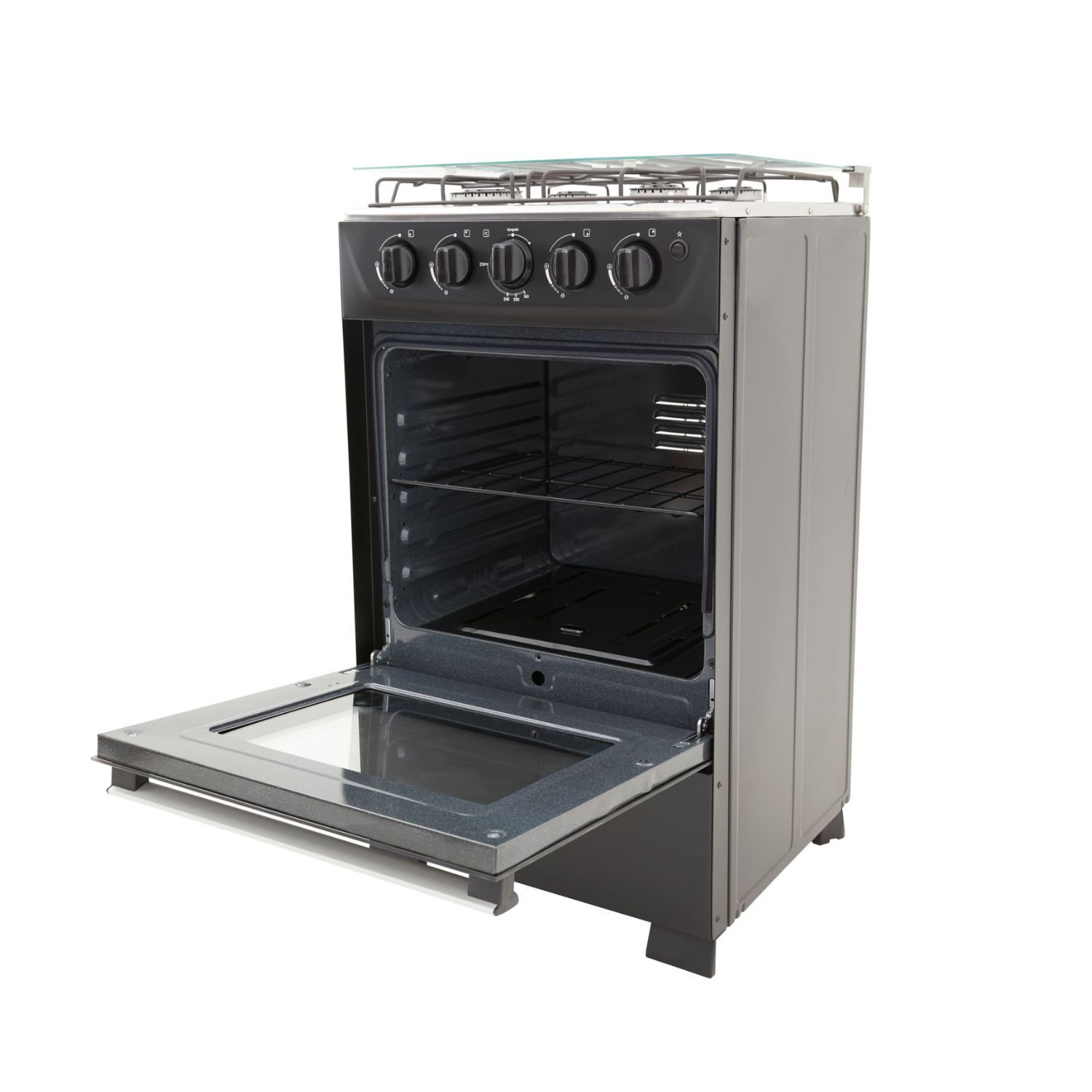 Estufa de Piso HACEB 50cm 4 Puestos Gas Propano Horno Negro - Image 2