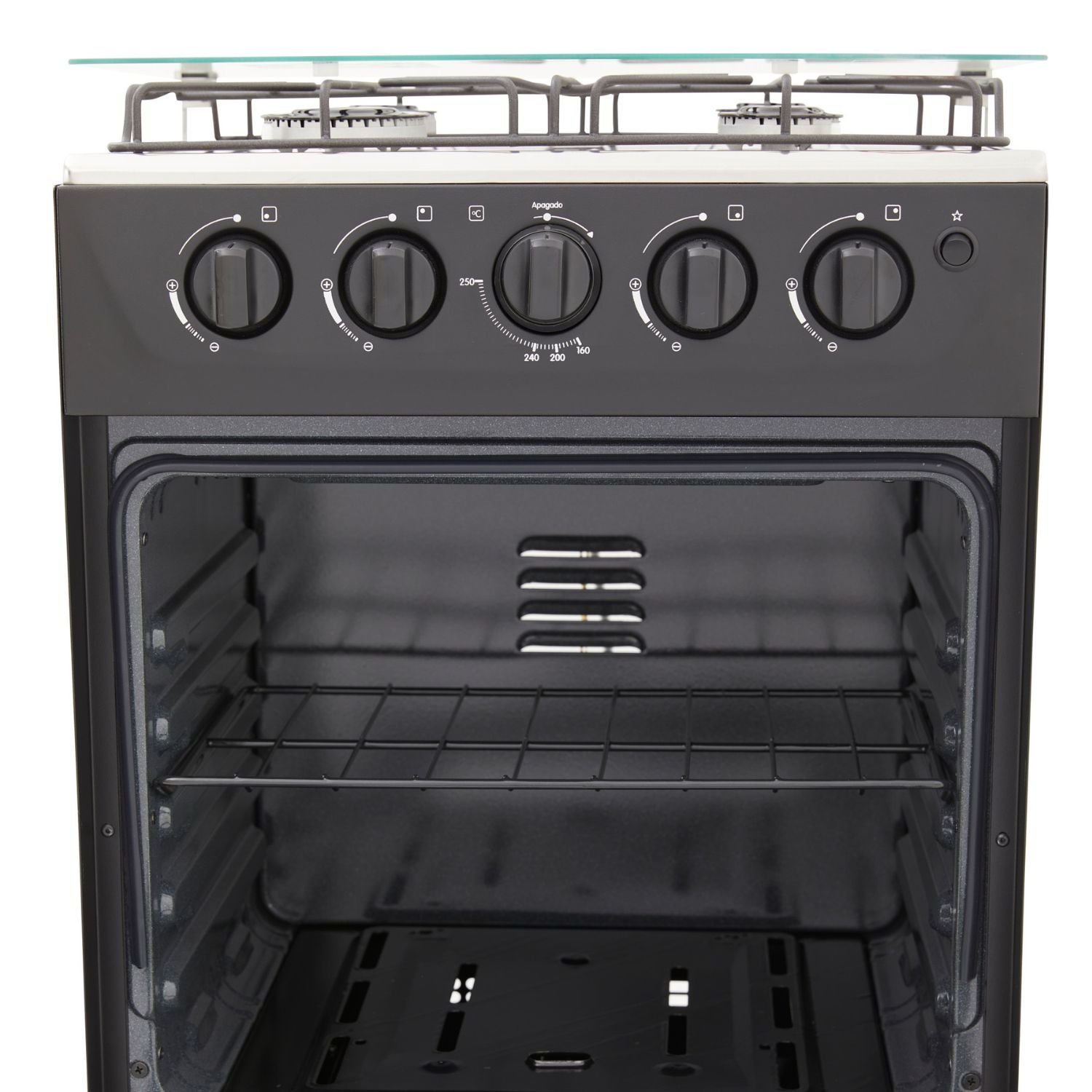 Estufa de Piso HACEB 50cm 4 Puestos Gas Propano Horno Negro - Image 4