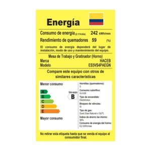 Estufa de Piso HACEB 50cm 4 Puestos Gas Propano Horno Negro - Image 8