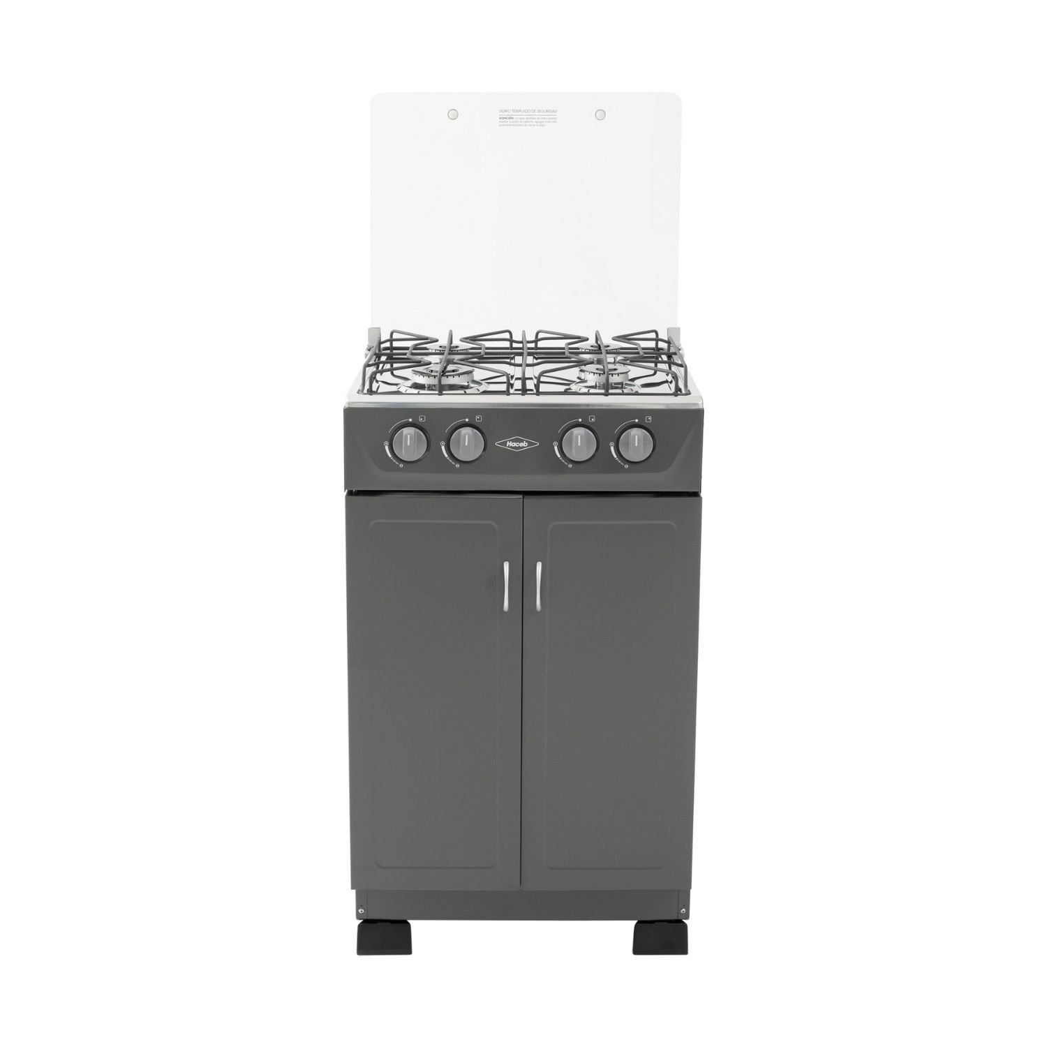 Estufa de Piso HACEB 53cm 4 Puestos Gas Propano Gris