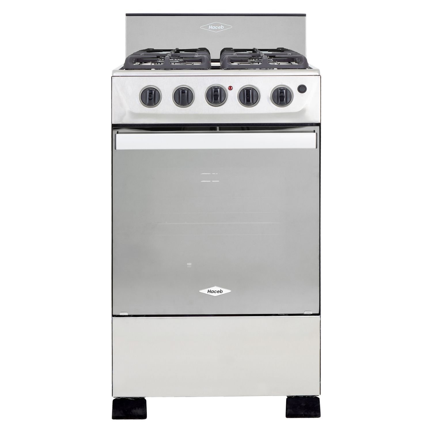 Estufa de Piso HACEB 50cm 4 Puestos Gas Propano Horno Inox