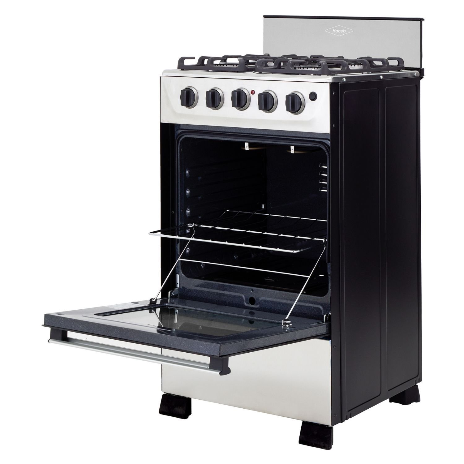 Estufa de Piso HACEB 50cm 4 Puestos Gas Propano Horno Inox - Image 3