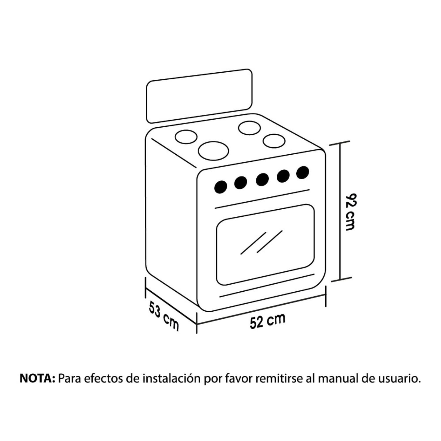 Estufa de Piso HACEB 50cm 4 Puestos Gas Propano Horno Inox - Image 7