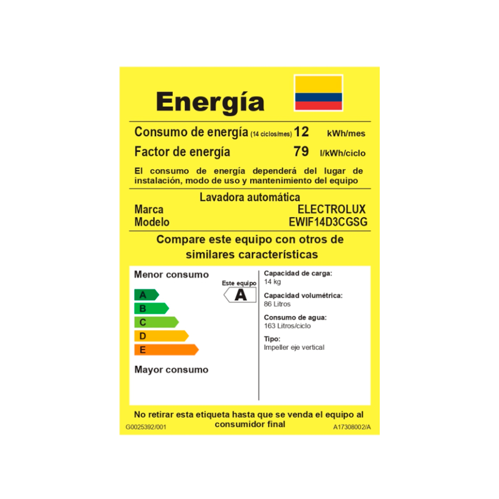 Lavadora ELECTROLUX 14 Kg Carga Superior EWIF14D3CGSG Gris - Image 6