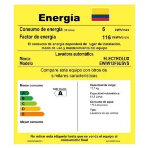 Lavadora ELECTROLUX 12kg/26Lb Carga Superior EWIW12F6USVS Gris - Image 6