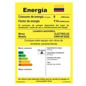 Lavadora ELECTROLUX 18 Kg Carga Superior EWIX18F3ESB Negro - Image 7