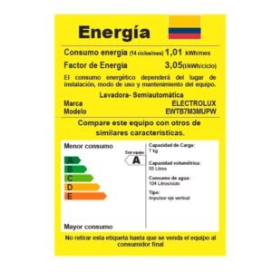 Lavadora ELECTROLUX 7 Kilos Doble Tina EWTB7M3MUPW Blanco - Image 6