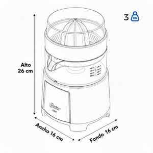 Exprimidor OSTER 500ml Eléctrico 75w FPSTJU4176013 Negro - Image 3