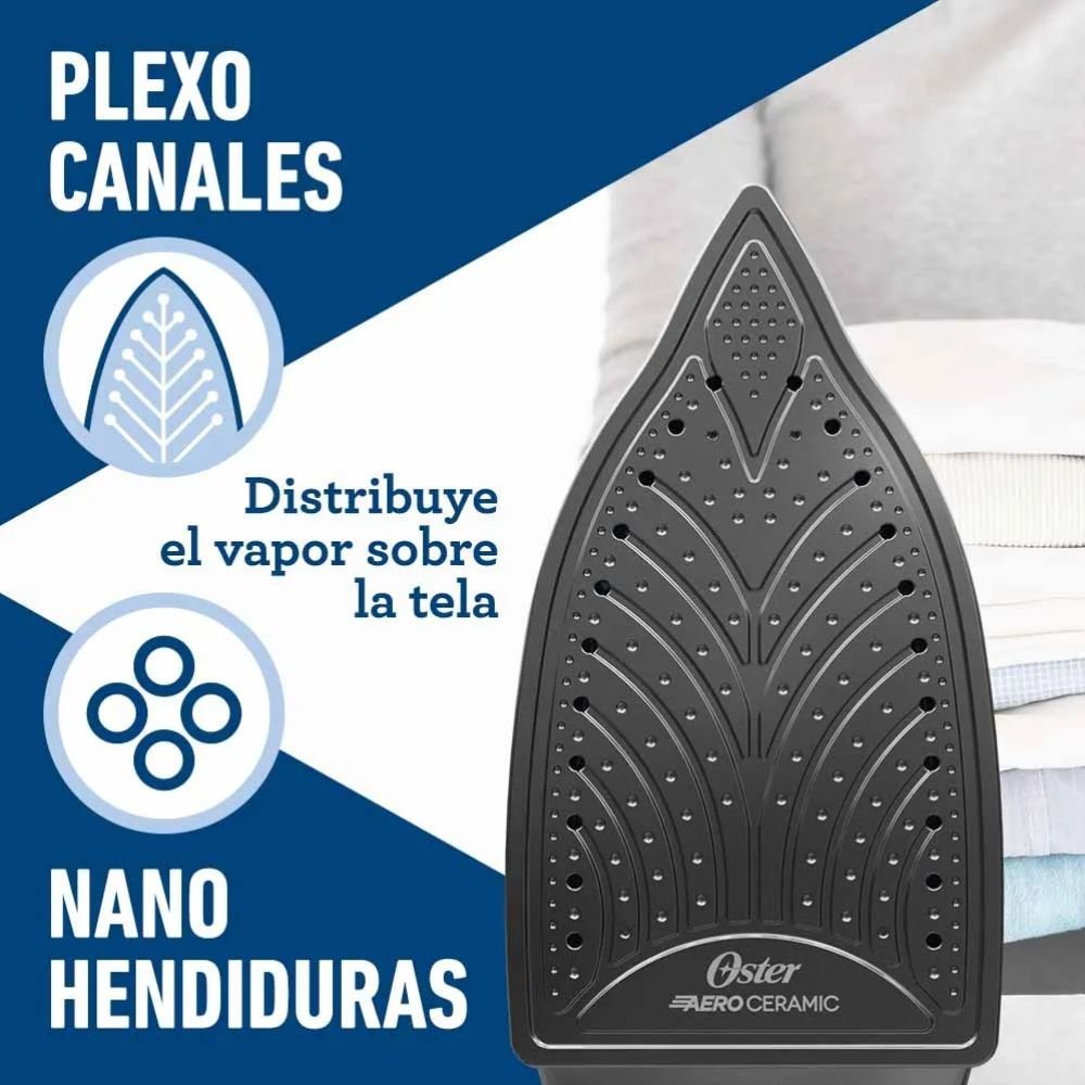 Plancha de Ropa OSTER 250ml Vapor Aeroceramic GCSTBS6052 Azul - Image 6