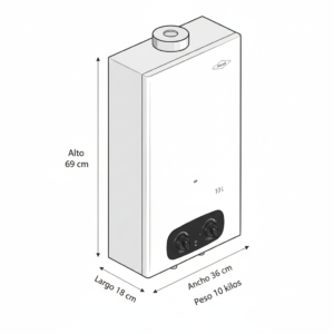 Calentador de Agua Gas Natural 10Lt Tiro Natural HACEB Blanco - Image 6