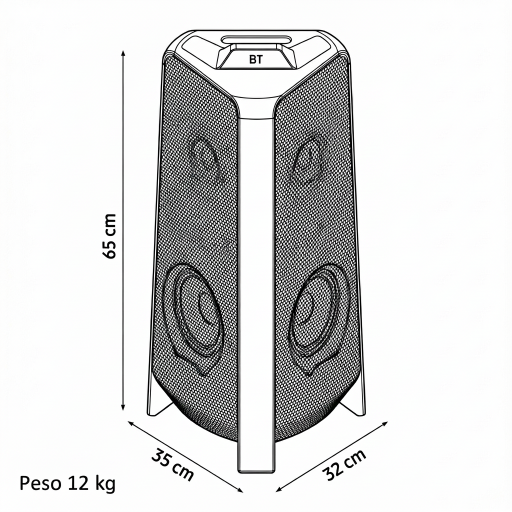 Torre De Sonido SAMSUNG 500W Bluetooth MX-T50 Negro - Image 8
