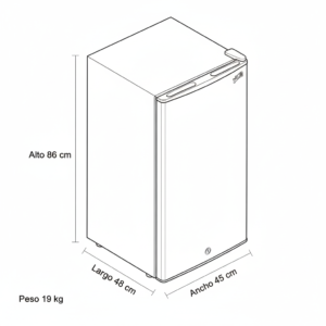 Minibar JLC Frost 93 Litros Una Puerta JLC-121MB Gris - Image 3